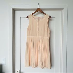 Madewell blush pleated silk dress